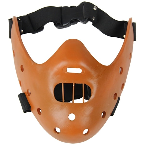Halloween Maske Hannibal Lecter Maske Skræmmende Halloween Rollespil Realistisk Horror Morder Maske Halvt Ansigt Hovedbeklædning Harpiks black_paris black