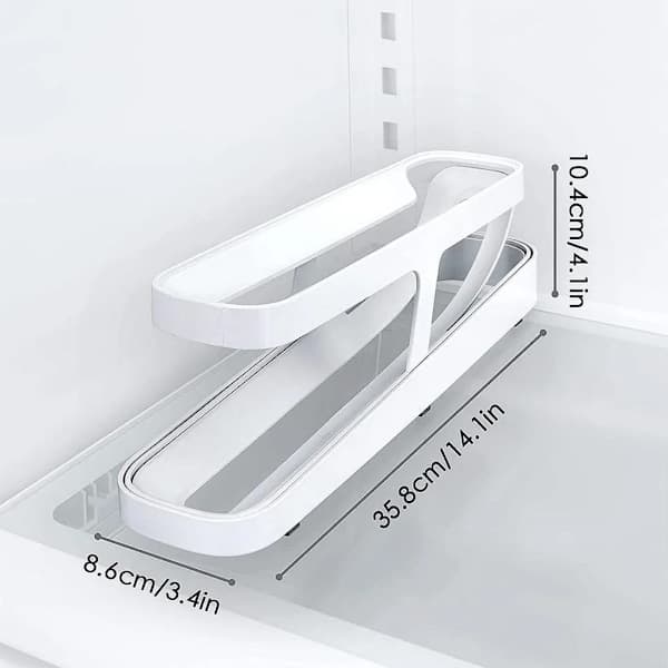Eggerull, Eggstativ, Eggdispenser for kjøleskap, Eggstativ for kjøleskap, 2-lags eggbrett, Eggdispenserorganisator, Eggbrett