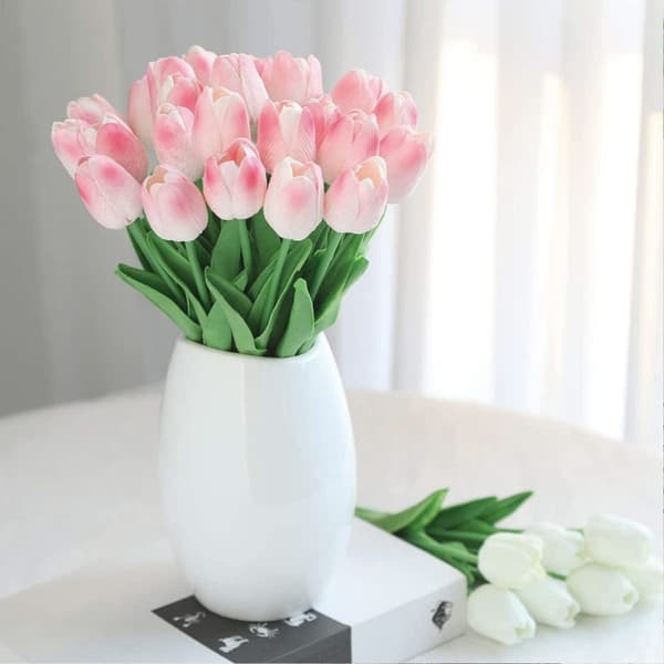 12 stk. Mini Tulipaner Simulering Blomster - Kirsebærblomst Rosa
