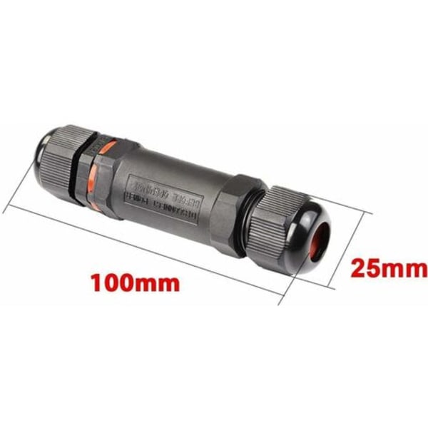Vedenpitävä kytkentärasia, 2 kpl IP68 -liitosrasia - Kytkentärasia 1mm-13mm - Helppo asentaa (musta, PVC)