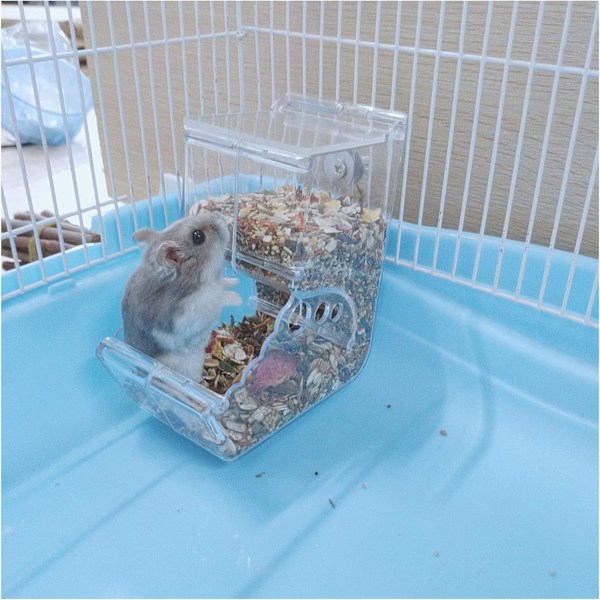Hamsterfoderautomat, 400ml Transparent Akryl Foderautomat, Akryl Foderautomat