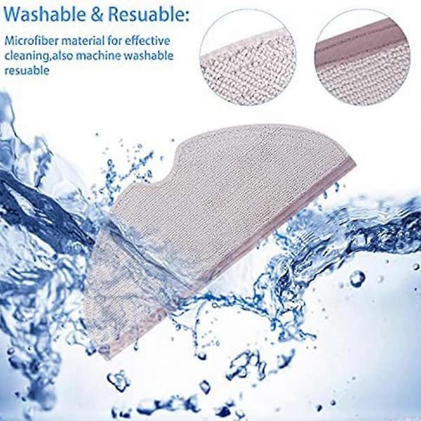 Moppepude 4-pak Mikrofiber Moppeklud til S6 S6 Pure S6 MaxV S5 Max S5 Robot Støvsuger Moppe Repla.pa