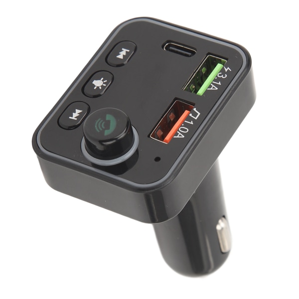Bluetooth FM-sändare PDF4 trådlös biladapter med dubbel USB laddning MP3-spelare Handsfree samtal 7 färger bakgrundsbelyst ljus