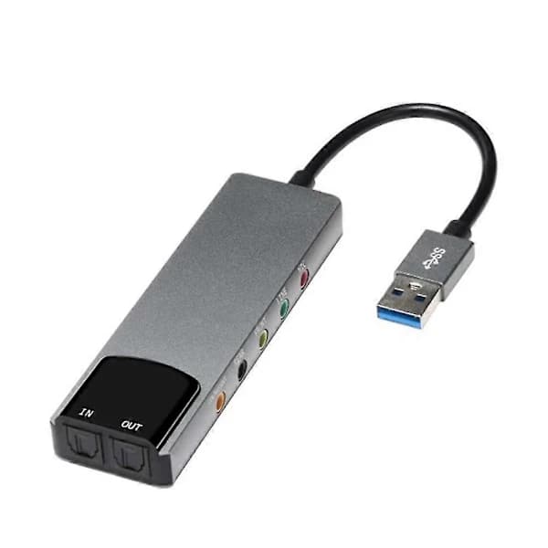 USB Lydkort 7.1 5.1 Kanalers Eksternt Lydkort SPDIF Optisk til PC Computer