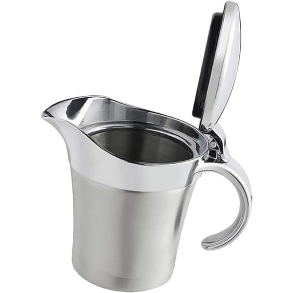 Termokande i rustfrit stål, dobbeltisoleret, sovsekande med låg (750 ml) -