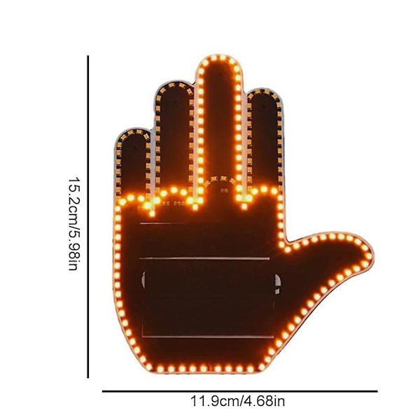 HD Fingergestljus med fjärrkontroll LED bil baksäte fönster skylt finger ljus hand signal rolig bil lastbil biltillbehör