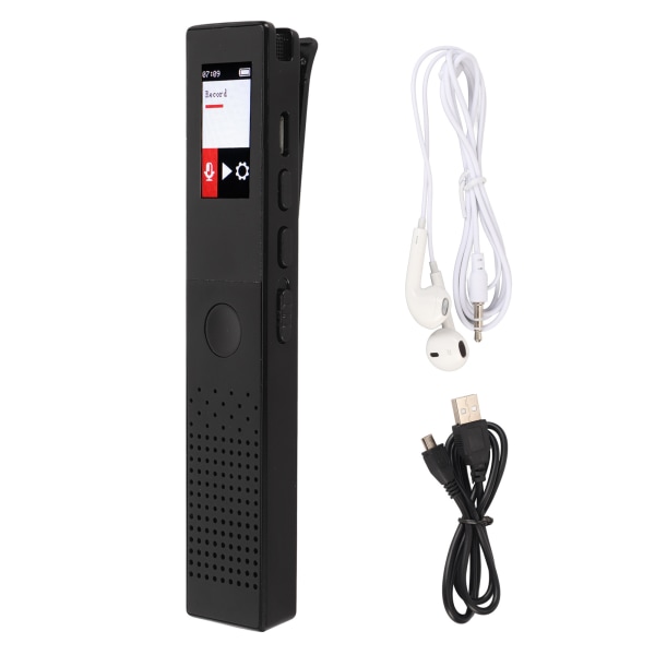 Stemmeopptaker Multifunksjon Intelligent støyreduksjon HiFi Stereo MP3-spiller Digital stemmeaktivert opptaker 16GB
