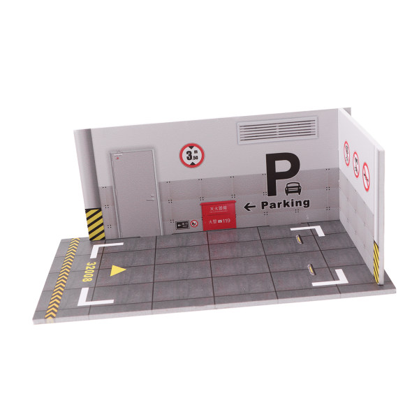 3 stk parkeringsplassmodell Innovativ simulering PVC enkel montering 1:32 skala parkeringsplassleketøy for presentsamling Parkeringsplassmodell