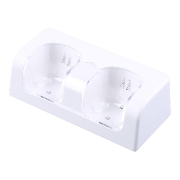 Fjernbetjening Dual Charging Dock Station+ 2 batterier til Wii Gamepad, Oplader med LED-lampe Hvid