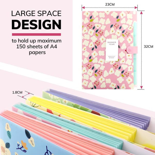 Ekspanderbar Filmappe, Ekspanderbar Mappe A4, Rosa