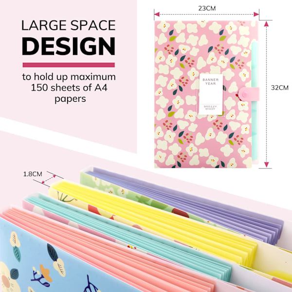 Udvidelsesmappe, Udvidelsesmappe A4, Pink