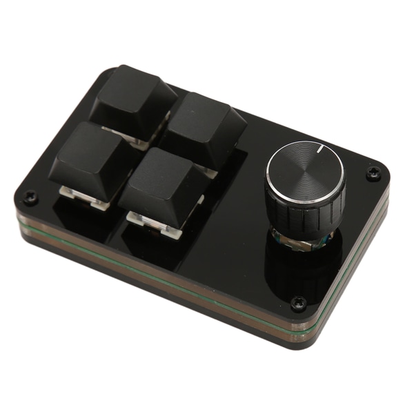 Mini 4 tangentbord med ratt Anpassningsbart makroprogram Hot Swappable tangentbord Kabel Separat blå switch Mekaniskt tangentbord
