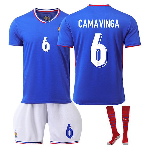 2024 UEFA EM 2024 Frankrike Hemmafotbollströja Set Med Strumpor NO.6 CAMAVINGA NO.6 CAMAVINGA XXL