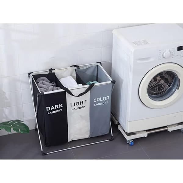 Laundry Basket with 3 Compartments - Laundry Basket - 135L