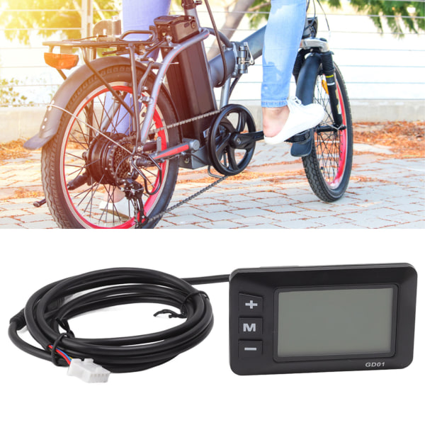 24 V 36 V 48 V sähköpyörän LCD GD01 näyttöpaneelin pyörän muokkaustarvikkeet vedenpitävällä liittimellä