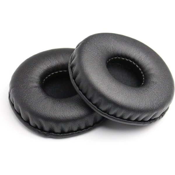 1 par Runda Öronkuddar 75mm Universal Ersättningskuddar Premium Proteinläder Minnesskum Öronkuddar för Hörlurar med 75mm Diameter