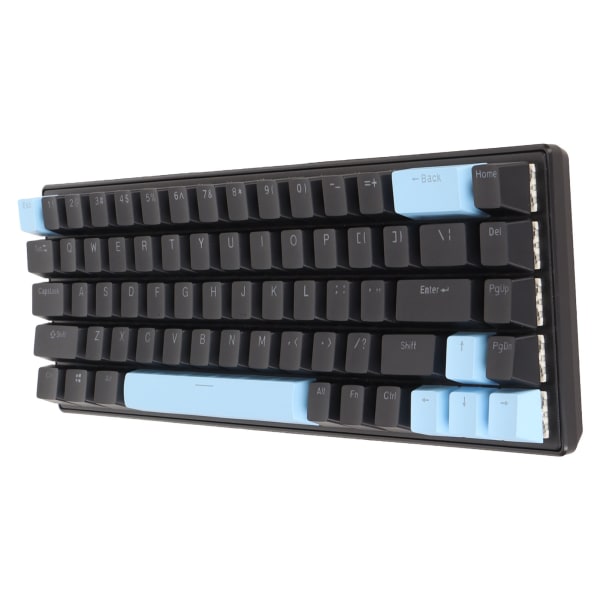 Gaming Keyboard USB 68 Keys Blue Switch N Key Rollover 10 RGB baggrundsbelyst tilstande Kabelført tastatur til stationær bærbar Black Blue