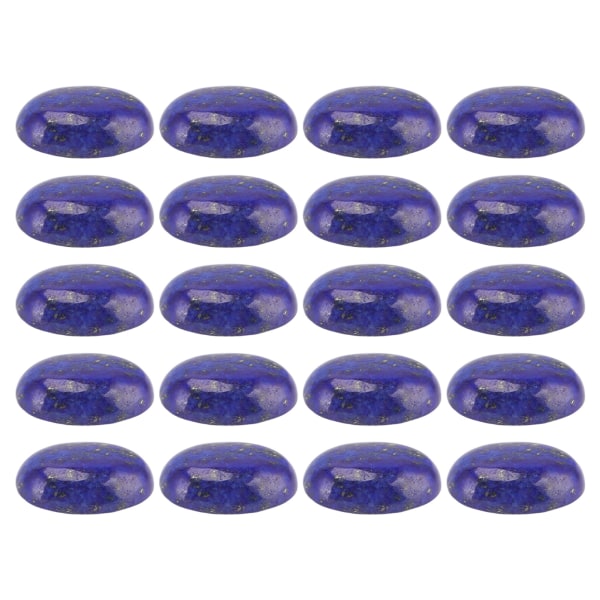 20 stk Oval Flatback Cabochon Lapis Lazuli Udsøgt Ring Halskæde DIY stenperle til smykkefremstilling