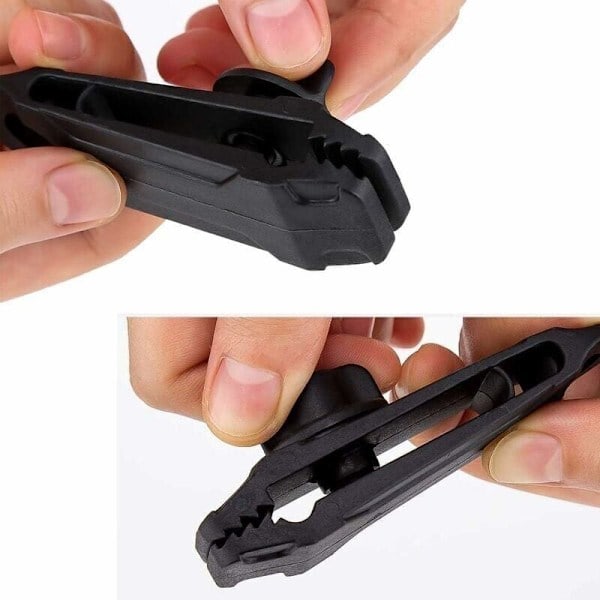 12 st Tarpaulin Clips, Heavy Duty Tarpaulin Clips Set Instant Awning Clip för Tält Presenning Husvagn Trädgårdsskydd, Svart (12)
