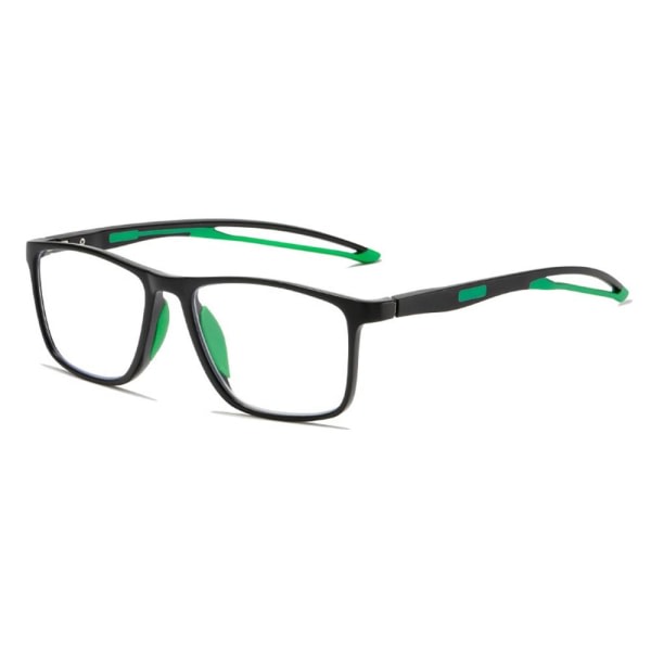 Anti-blått lys Lesebriller Firkantede briller GRØNN Grønn Styrke 100 Green Strength 100