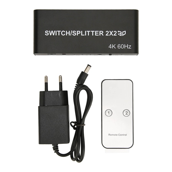 HD Multimedia Interface Switcher 2 in 2 Out 4K HD Multimedia Interface Splitter for PC Projektor TV 100?240V EU Plugg