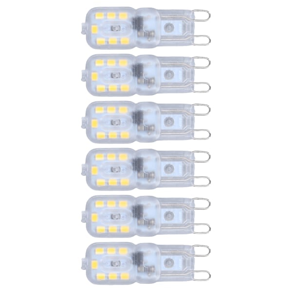 G9-lamppu himmennettävä silmiä suojaava energiaa säästävä 14 LED 3W hehkulamppu kattokruunuun pöytävalaisimeen 6 kpl luonnonvaloa 220V（0.1）
