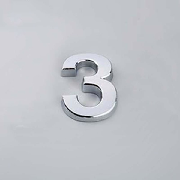 5CM 0-9 Numerointilevyt Numero Tarrat Ovi Osoite Hotelli Talo Moderni Numero Matches the image Silver/9