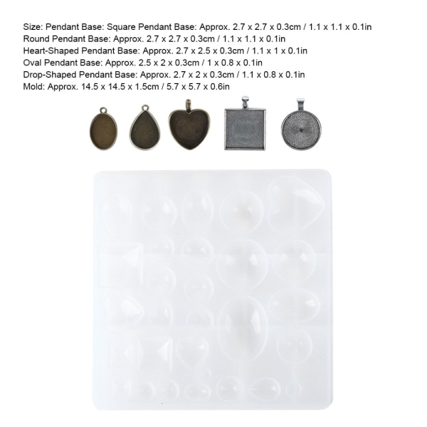 Legering Rund Oval Pendant Base Bakke Silikone Mode Pendel Smykker DIY Værktøjssæt BH201863
