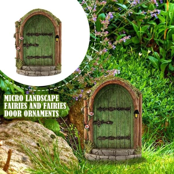 Miniature Pixie Elf Fe Dør Træ Have Vinduesdør Jul—PA