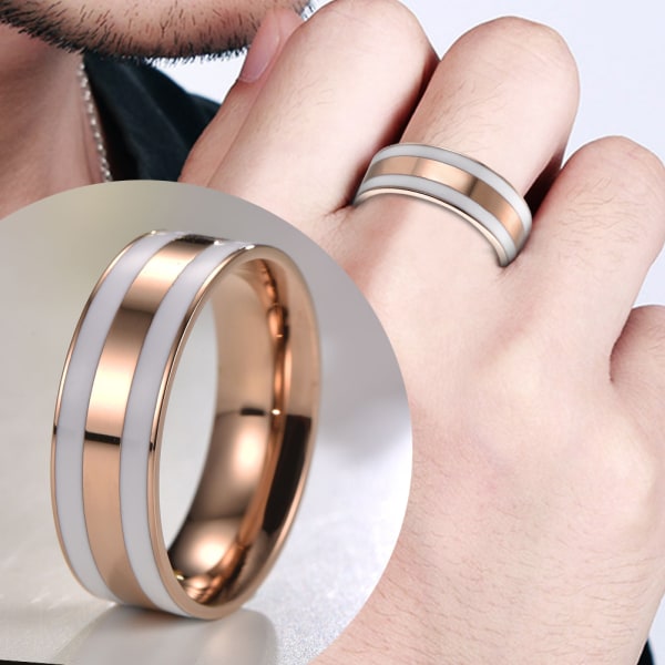 Enkla män titan stål vigselringar mode par älskare ringar (Men8 #)