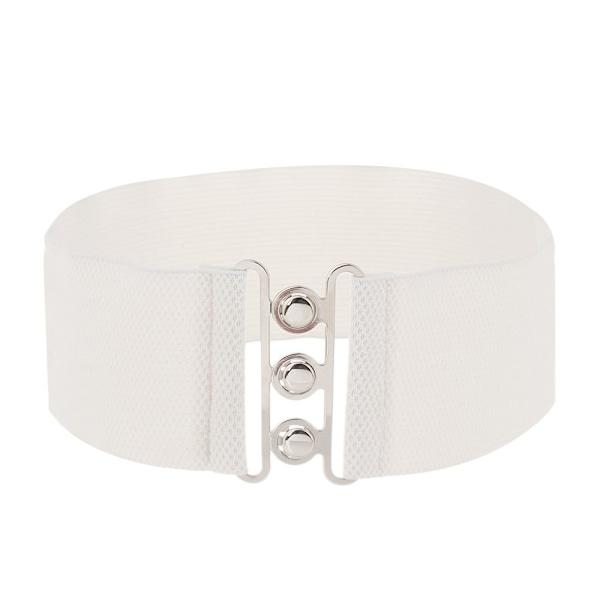 Brett elastiskt bälte med metallspänne Midjeband BEIGE