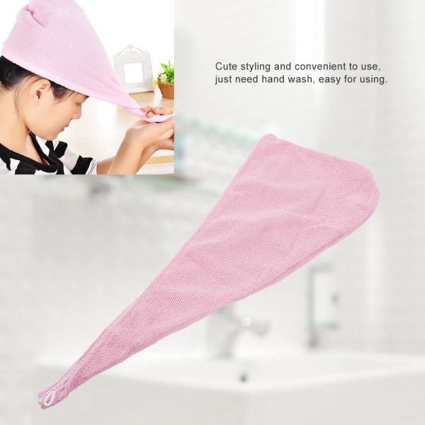 Lovely Kids Water Absorption Handduk Snabbtorkande Hår Andas Wrap Hat Spa Bad (Rosa)
