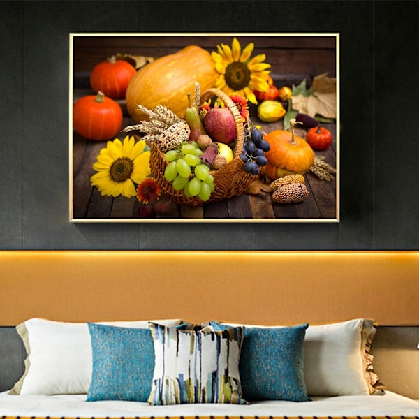 Fine Fruit Vegetable Cooking Supplie HD-plakater og trykk Moderne lerretmaleri Kunst veggmaleri Bilder for spisestue stue kjøkken dekorasjon Black 40x60cm No Frame