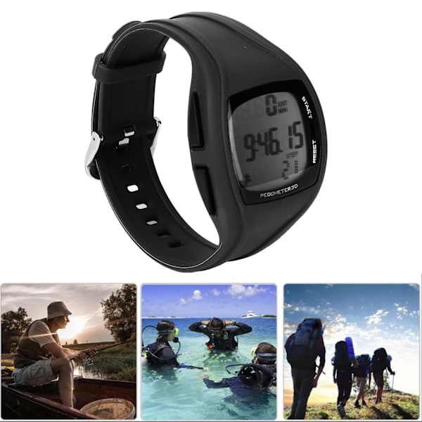 Multifunktionel vandtæt intelligent armbåndsur sports digital skridttæller ure sort