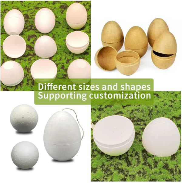 Biodegradable Pulp DIY Kids Pulp Eggs in Multiple Sizes, Suitable for Easter, Safe and Environmentally Friendly Craft Materials