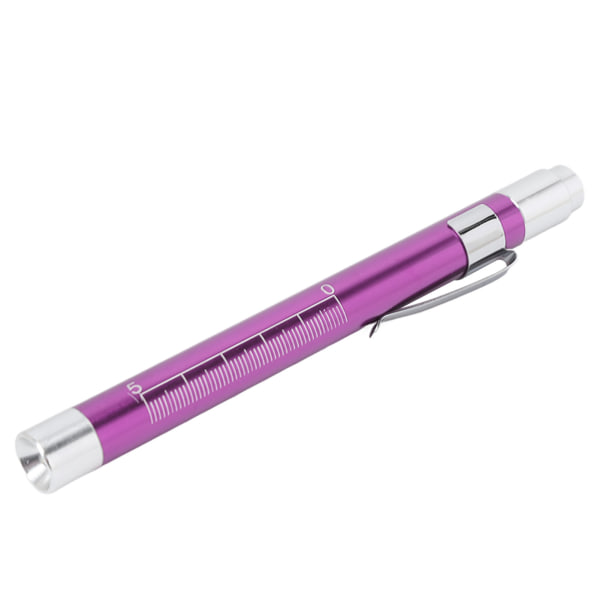 LED Penlight Hvit belysning Konkavt hode Aluminiumslegering Medisinsk Pen Light for Throat Purple