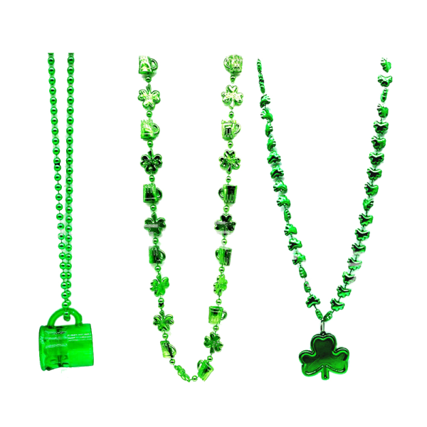 18. St. Patrick's Day Shamrock Halsband Clover Green Bead