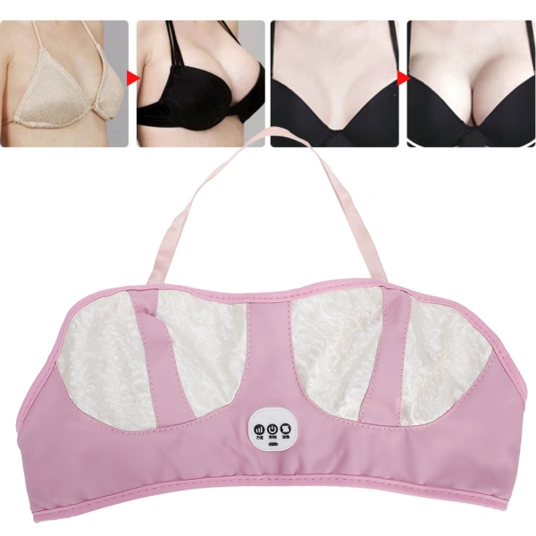 Elektrisk brystmassasjemaskin Brystforstørrelse Vibrasjons-BH-massasjeapparat RosaHvit (Plug-in Type)