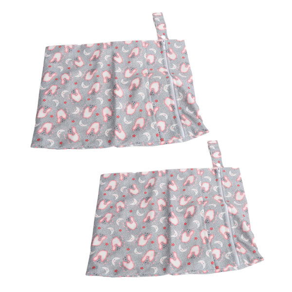 2 stk våttørre bleieposer med håndtak Gjenbrukbare lommer med glidelås som organiserer multifunksjons våtpose for bleier Våt badedrakt 11 X 15,7 tommer