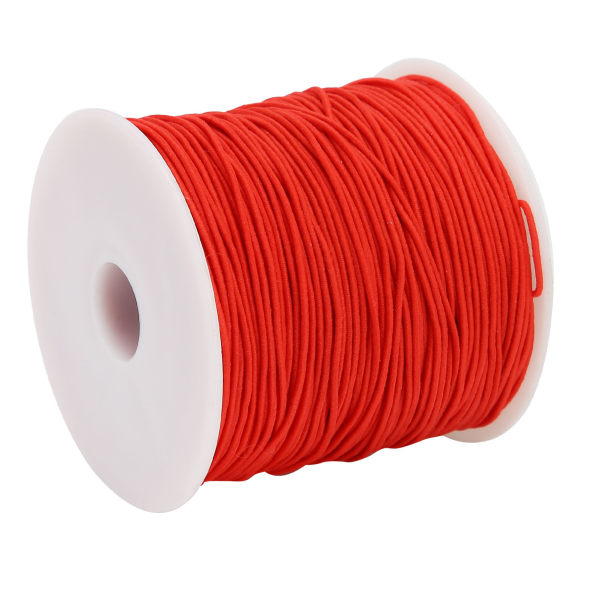 Monitoimiset elastiset lanka DIY punaiset polyesterinauhat askartelutarvikkeet rannekoruihin
