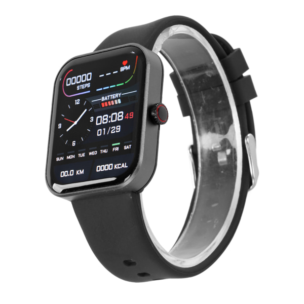 Sports Smartwatch Temperaturinformasjon Påminnelse for Android 4.4 Touch Screen Sleep Monitor Armbånd for kvinner Menn Svart