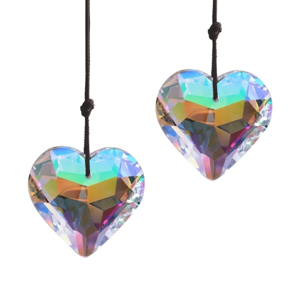 2 kpl hjärta prisma hängande ljus prydnadsföremål för hemträdgård style2