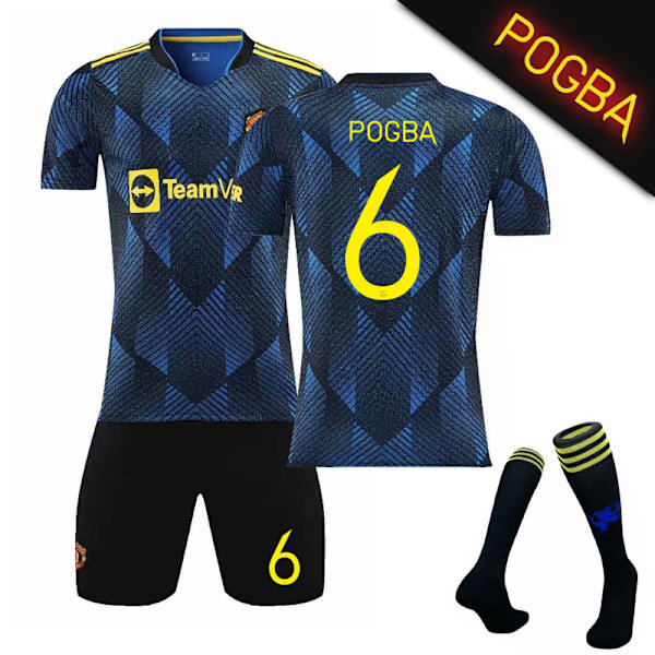 21-22 Uusi Mestarien liigan versio kaksi vieraspelipaita C Ronaldo pelinumero 10 Rashkompatibilitet medd tummansininen pelinumero 6 Pogba keltainen numero