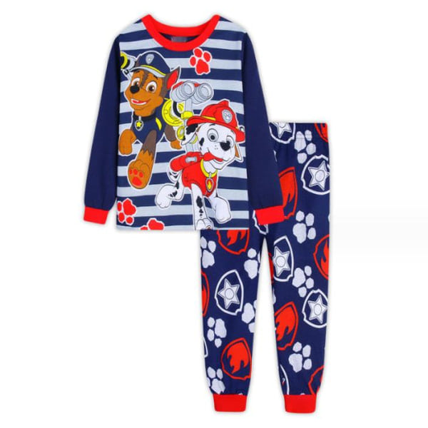 PAW Patrol Pyjamasetti Barn Långärmade Byxor Set Sovkläder marinblå 110cm