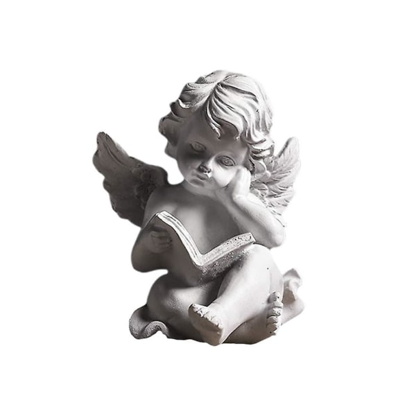 Harts ängelfigur Ängelstaty Skrivbordsdekoration Vit Stil A(9x8x10,5cm)