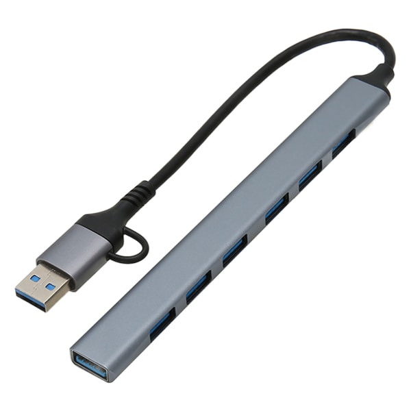 USB Type C -keskitin 1 USB 3.0 6 USB 2.0 -portit High Speed ​​Plug and Play -moniporttisovitin puhelimeen kannettavan tietokoneen hiirinäppäimistö