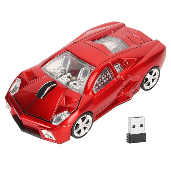 Trådlös mus Sportbil Style 2.4GHz USB -mottagare 1600DPI LED-ljus kontorsmus för bärbar stationär dator