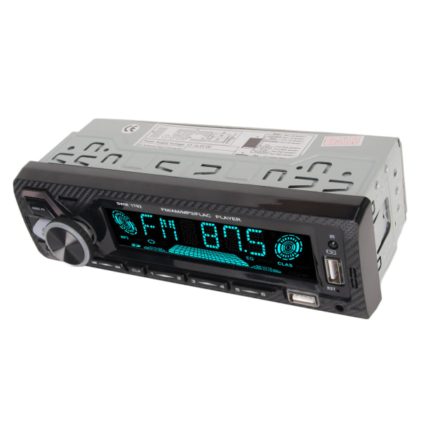 Bil MP3-radiospiller Dobbel Bluetooth-tilkobling 7 fargede lys Smart Voice Helper USB-lading Bilstereo-mottaker for bil