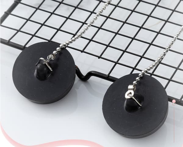 Universal Bath Plug [2 Pieces], Sink Stopper with 50 cm Ball Chain