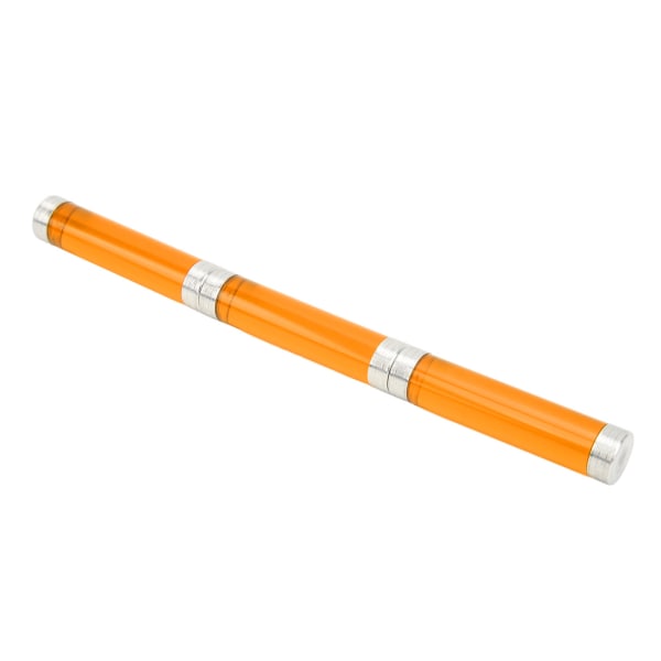 Novelty Spin Pen 3 Seksjoner Akryl Magnet Fidget Rolling Finger Roterende Penn med Lærveske Oransje